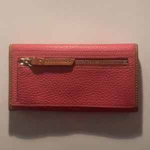 Dooney & Bourke Pink Wallet with Tan Trim